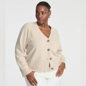 Alice + Olivia Atticus cropped cashmere-blend cardigan Fuzzy sweater large